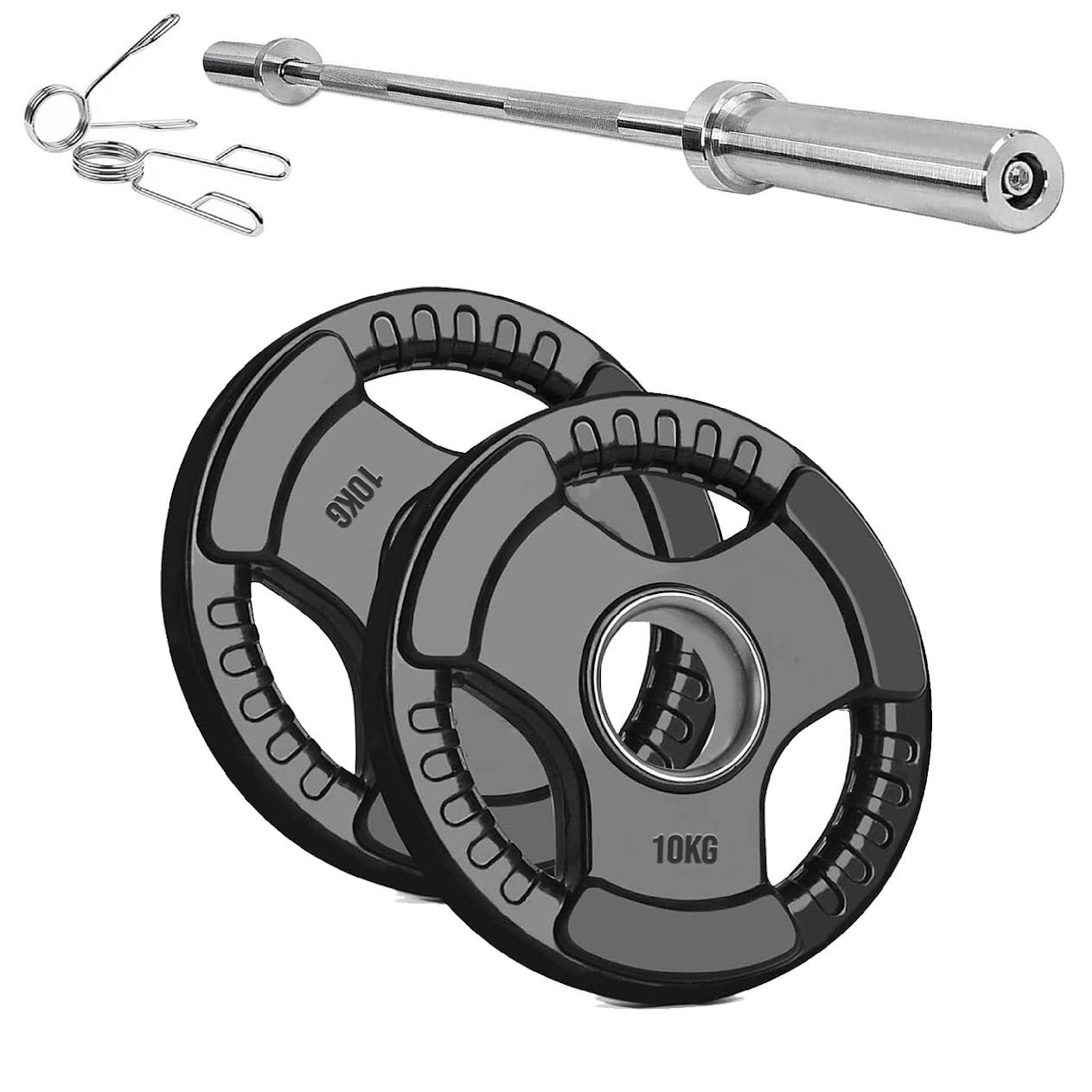 Adjustable Tri‑Grip Olympic Weight Plate – Rubber‑Coated Cast‑Iron, Ergonomic Handles for Barbell & Dumbbell Strength Training, Home Gym