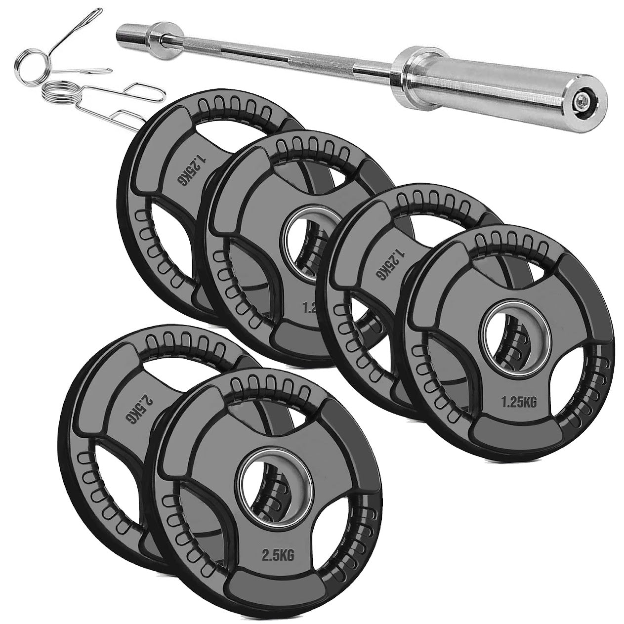 Adjustable Tri‑Grip Olympic Weight Plate – Rubber‑Coated Cast‑Iron, Ergonomic Handles for Barbell & Dumbbell Strength Training, Home Gym