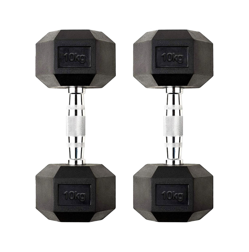 Hex Dumbbell Set 2.5kg–60kg – Rubber-Coated Anti-Roll Weights with Steel Handles – Dumbbell Pairs & Rack Bundles for Home & Commercial Gym Use