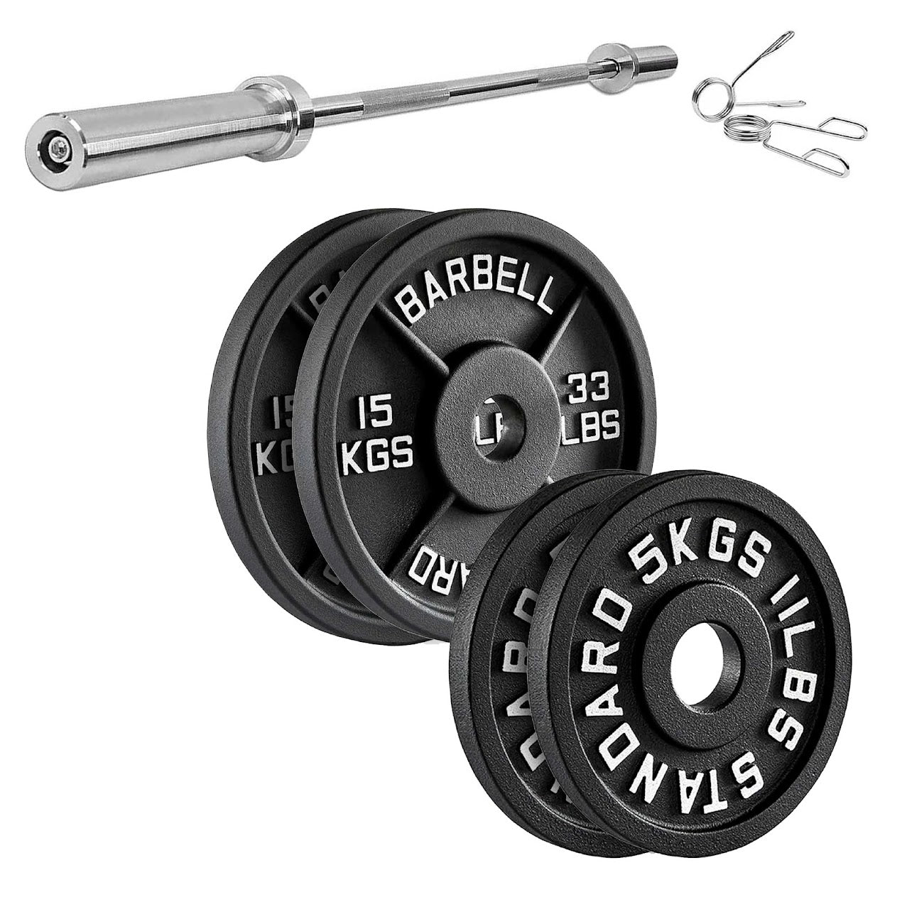 Heavy-Duty Cast Iron Weight Plates | Durable Strength Training Discs for Home & Gym | Sold as Singles, Pairs, or Sets | Ideal for Dumbbells & Barbells