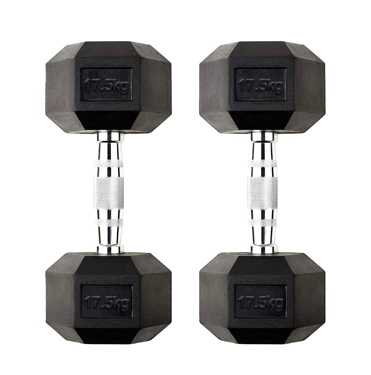 Hex Dumbbell Set 2.5kg–60kg – Rubber-Coated Anti-Roll Weights with Steel Handles – Dumbbell Pairs & Rack Bundles for Home & Commercial Gym Use