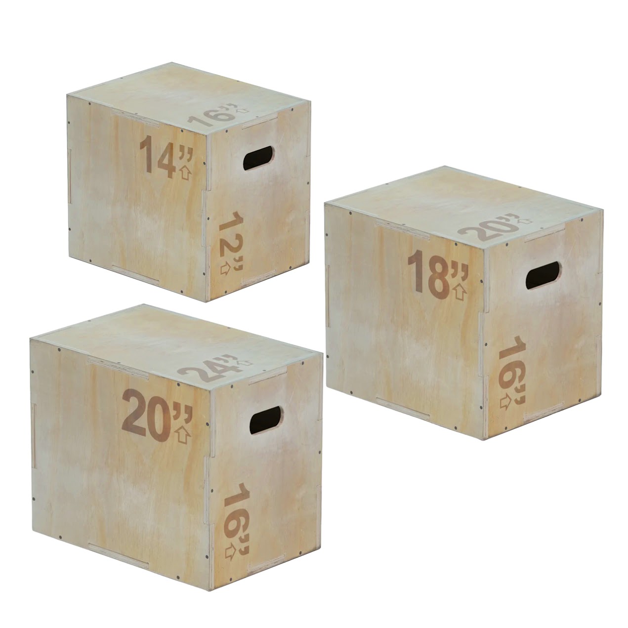 Wooden Plyometric 3‑in‑1 Jump Box – Premium Baltic Birch Wood, Reversible Heights, Non‑Slip Corners, Strength & Agility Training for Home Gyms
