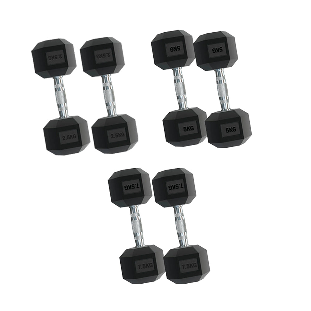 Build Strength at Home with Premium Hex Dumbbell Set – Choose 3 Pairs (2.5kg to 15kg) plus Optional Space-Saving 3 Tier Vertical Rack, Rubber-Coated for Quiet Workouts