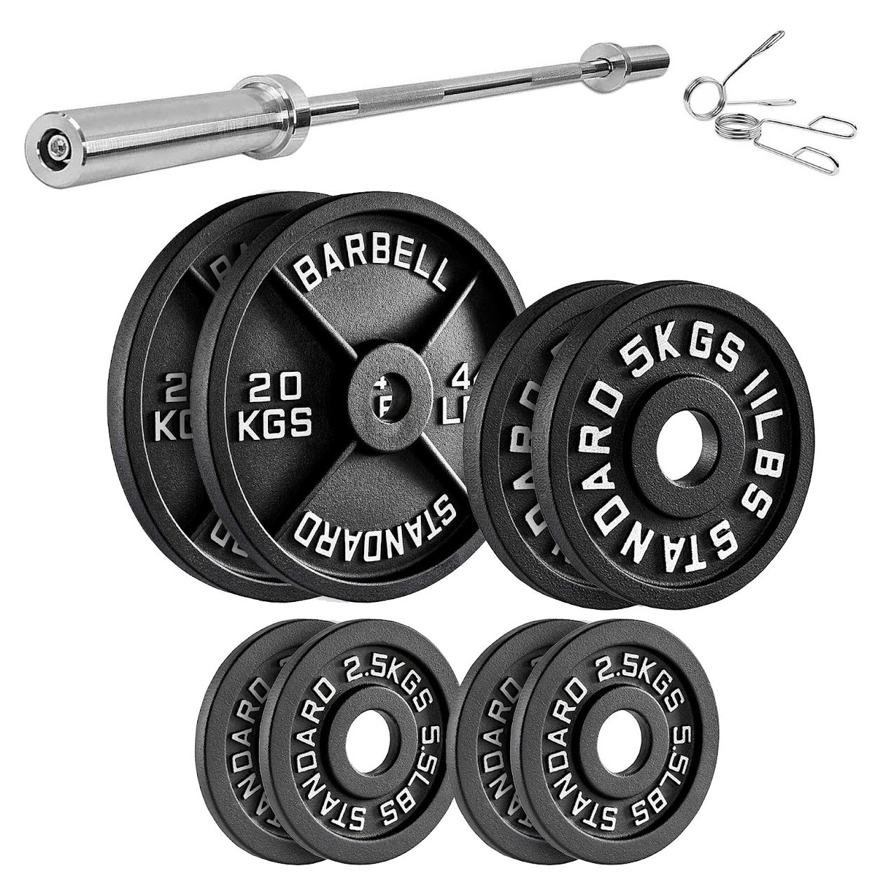Heavy-Duty Cast Iron Weight Plates | Durable Strength Training Discs for Home & Gym | Sold as Singles, Pairs, or Sets | Ideal for Dumbbells & Barbells