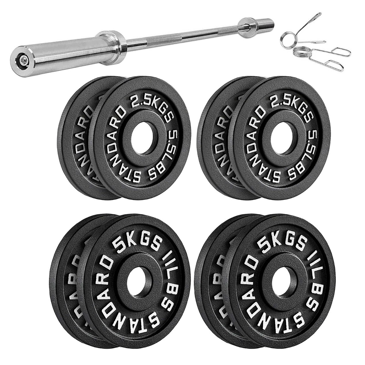 Heavy-Duty Cast Iron Weight Plates | Durable Strength Training Discs for Home & Gym | Sold as Singles, Pairs, or Sets | Ideal for Dumbbells & Barbells