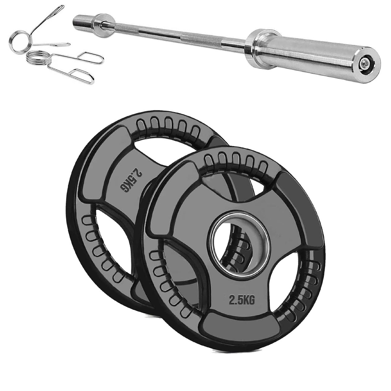 Adjustable Tri‑Grip Olympic Weight Plate – Rubber‑Coated Cast‑Iron, Ergonomic Handles for Barbell & Dumbbell Strength Training, Home Gym