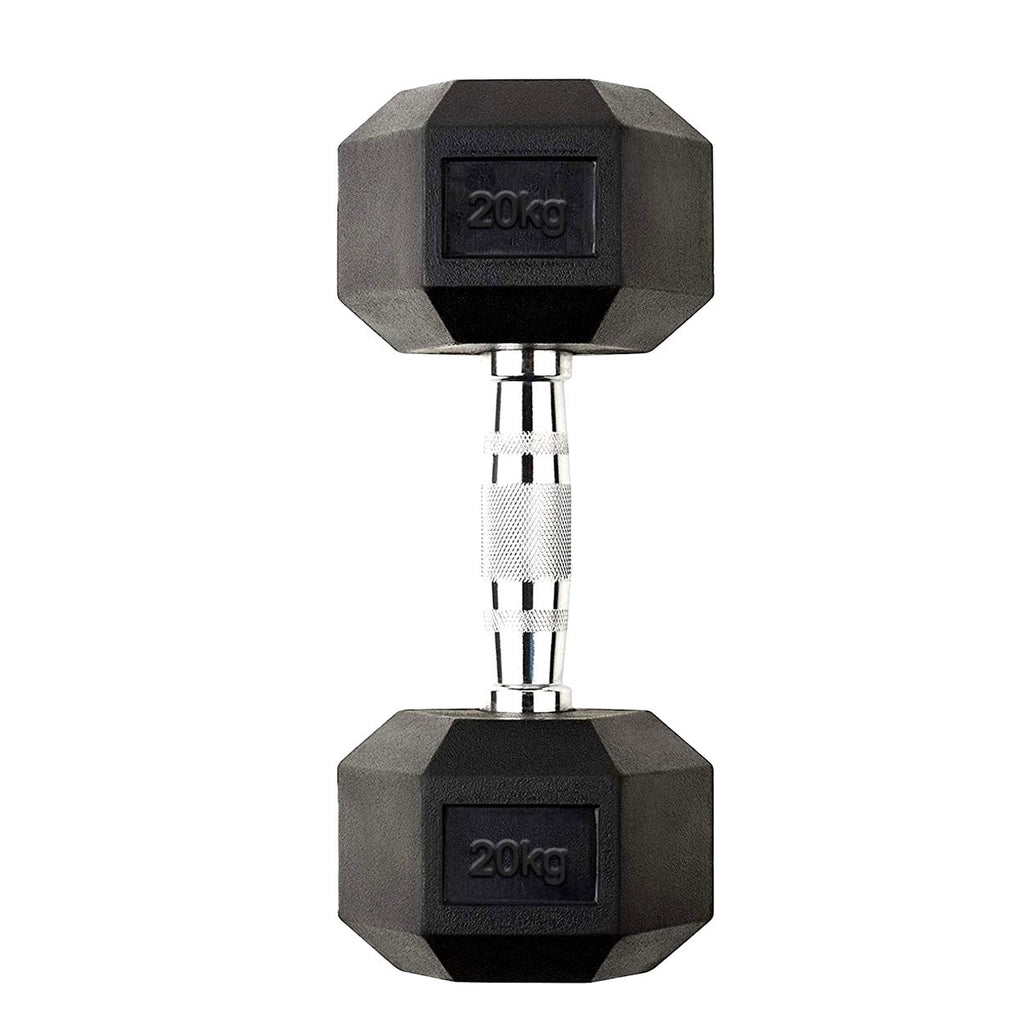 Hex Dumbbell Set 2.5kg–60kg – Rubber-Coated Anti-Roll Weights with Steel Handles – Dumbbell Pairs & Rack Bundles for Home & Commercial Gym Use