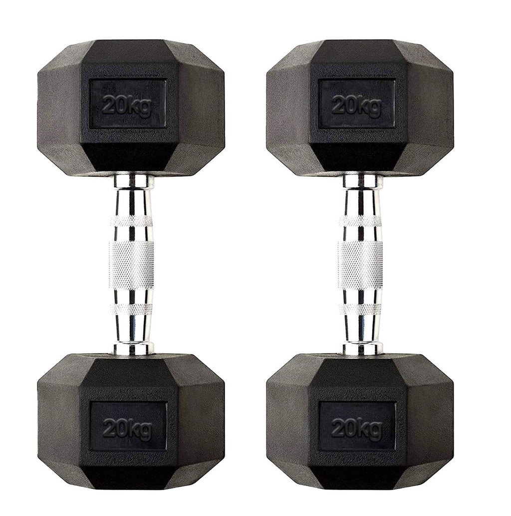 Hex Dumbbell Set 2.5kg–60kg – Rubber-Coated Anti-Roll Weights with Steel Handles – Dumbbell Pairs & Rack Bundles for Home & Commercial Gym Use