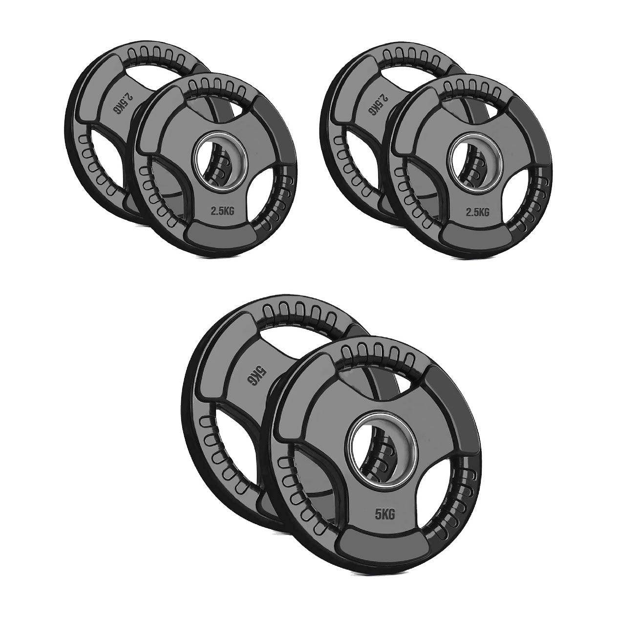 Adjustable Tri‑Grip Olympic Weight Plate – Rubber‑Coated Cast‑Iron, Ergonomic Handles for Barbell & Dumbbell Strength Training, Home Gym