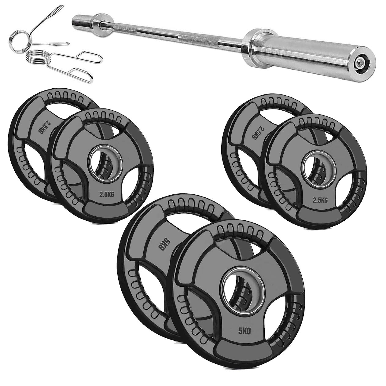 Adjustable Tri‑Grip Olympic Weight Plate – Rubber‑Coated Cast‑Iron, Ergonomic Handles for Barbell & Dumbbell Strength Training, Home Gym