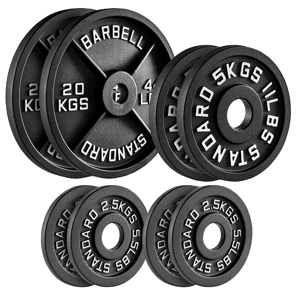 Heavy-Duty Cast Iron Weight Plates | Durable Strength Training Discs for Home & Gym | Sold as Singles, Pairs, or Sets | Ideal for Dumbbells & Barbells