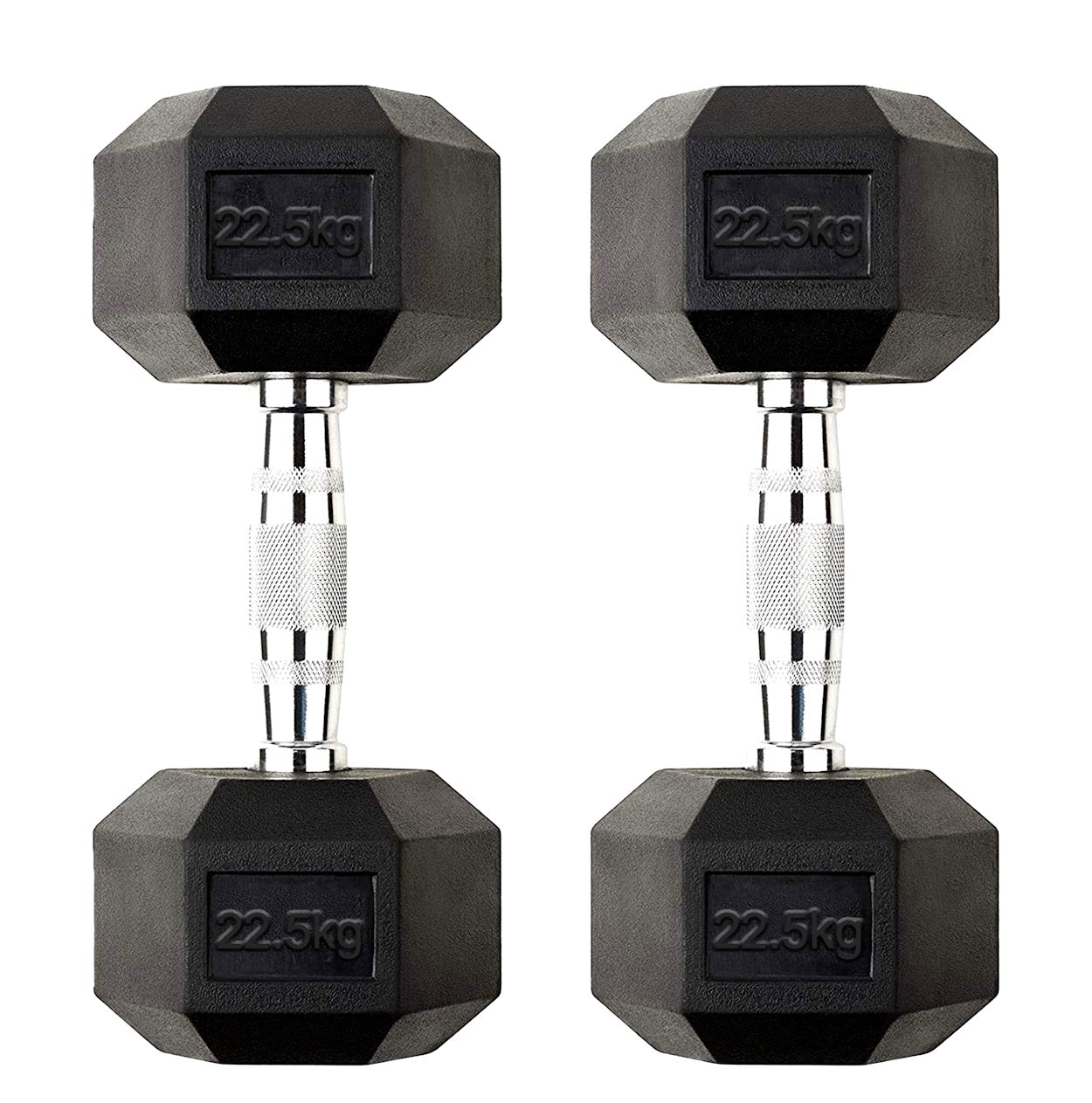 Hex Dumbbell Set 2.5kg–60kg – Rubber-Coated Anti-Roll Weights with Steel Handles – Dumbbell Pairs & Rack Bundles for Home & Commercial Gym Use