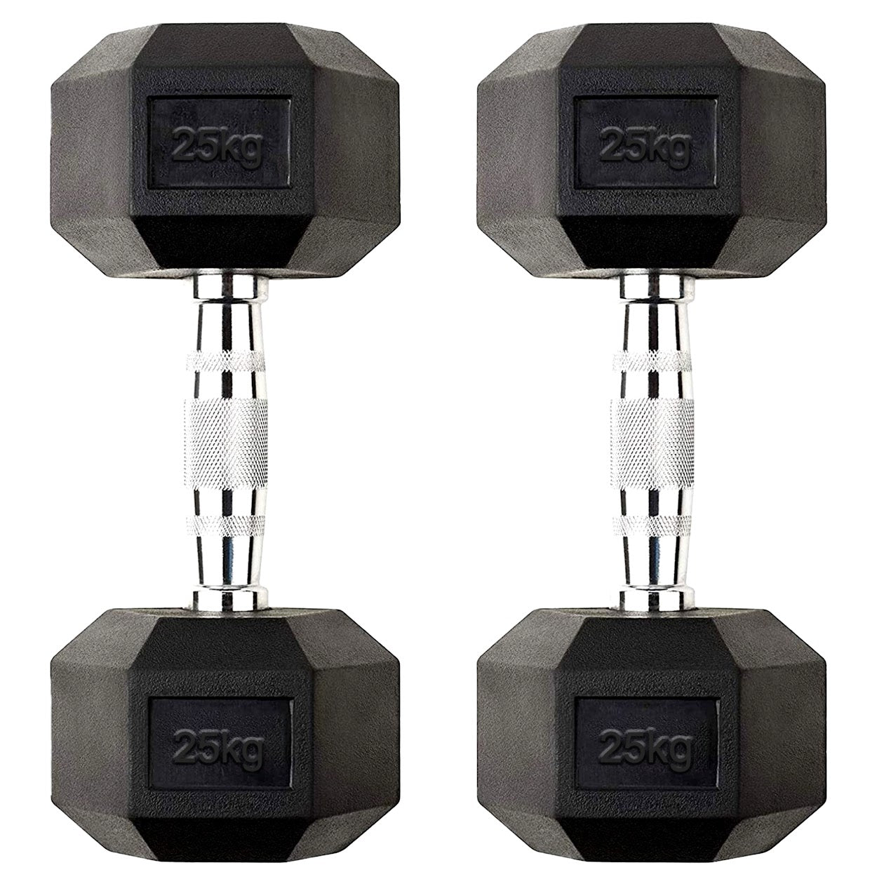 Hex Dumbbell Set 2.5kg–60kg – Rubber-Coated Anti-Roll Weights with Steel Handles – Dumbbell Pairs & Rack Bundles for Home & Commercial Gym Use