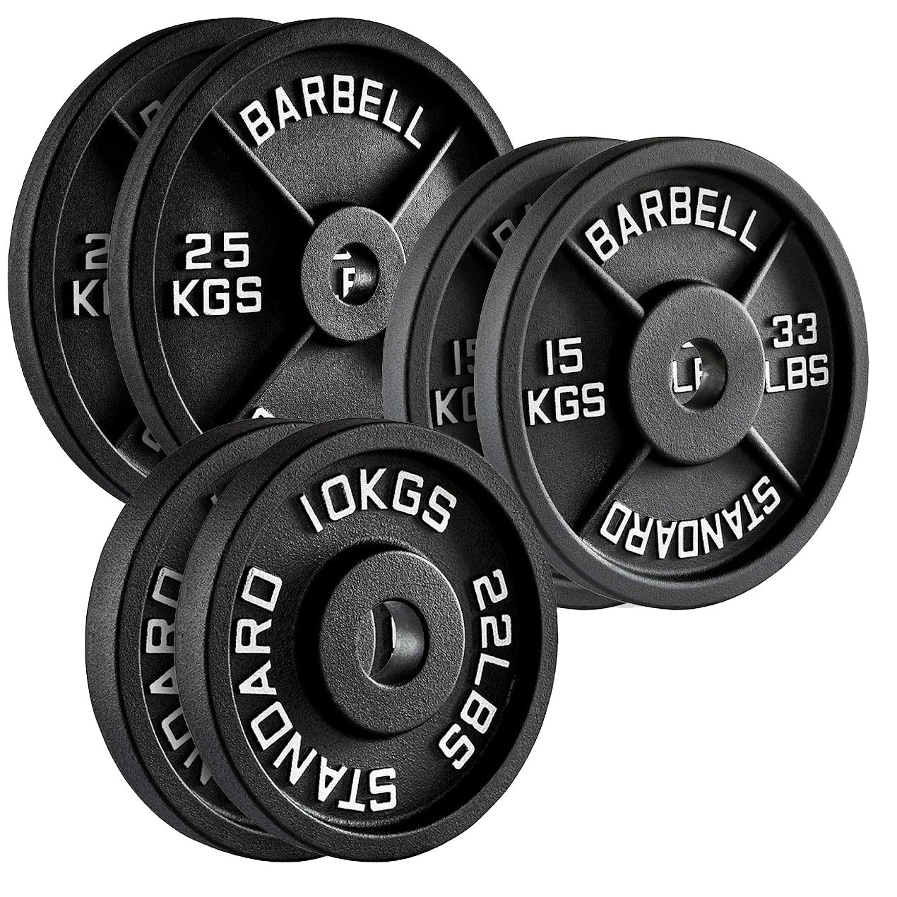 Heavy-Duty Cast Iron Weight Plates | Durable Strength Training Discs for Home & Gym | Sold as Singles, Pairs, or Sets | Ideal for Dumbbells & Barbells