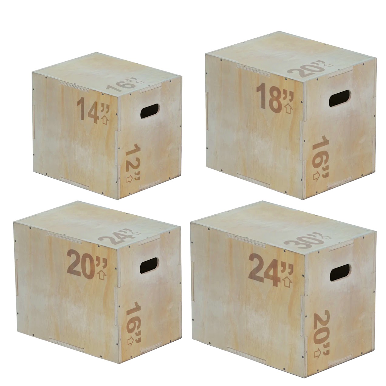 Wooden Plyometric 3‑in‑1 Jump Box – Premium Baltic Birch Wood, Reversible Heights, Non‑Slip Corners, Strength & Agility Training for Home Gyms