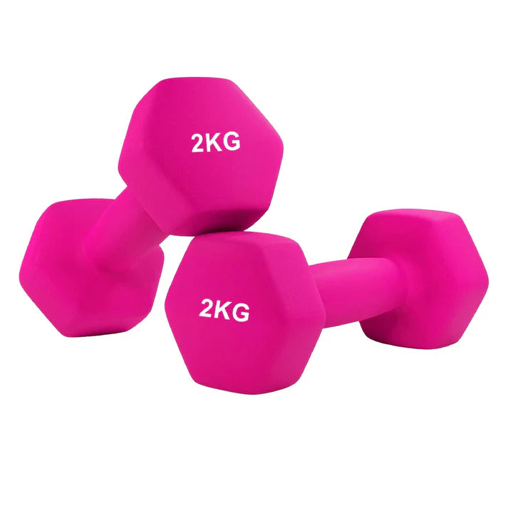 Anti Roll Hex Neoprene Dumbbells Set – Non Slip Grip, Noise Reducing Coating, Full Body Strength Training Weights – Singles, Pairs & Sets for Home Gyms