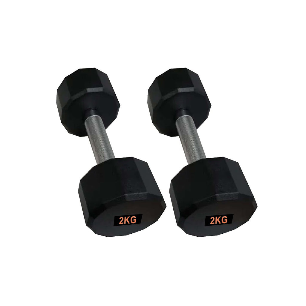 Hex Rubber Round-Coated Dumbbell – Anti‑Roll, High‑Grip Ergonomic Handle, Strength Training for Home Gym, Quiet & Durable Design