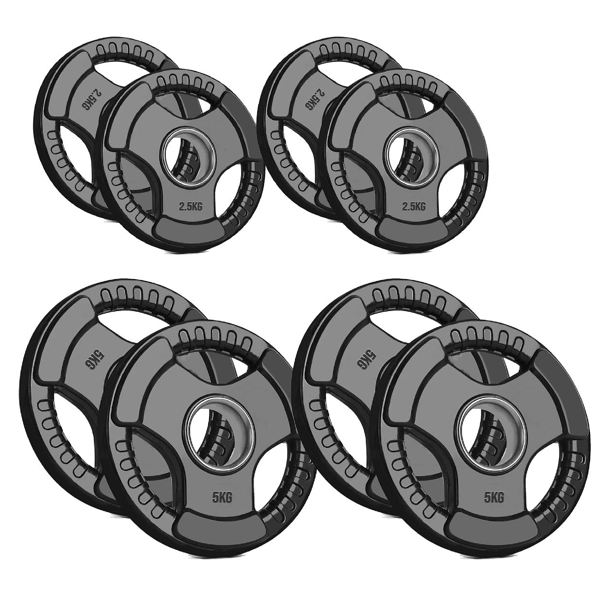 Adjustable Tri‑Grip Olympic Weight Plate – Rubber‑Coated Cast‑Iron, Ergonomic Handles for Barbell & Dumbbell Strength Training, Home Gym