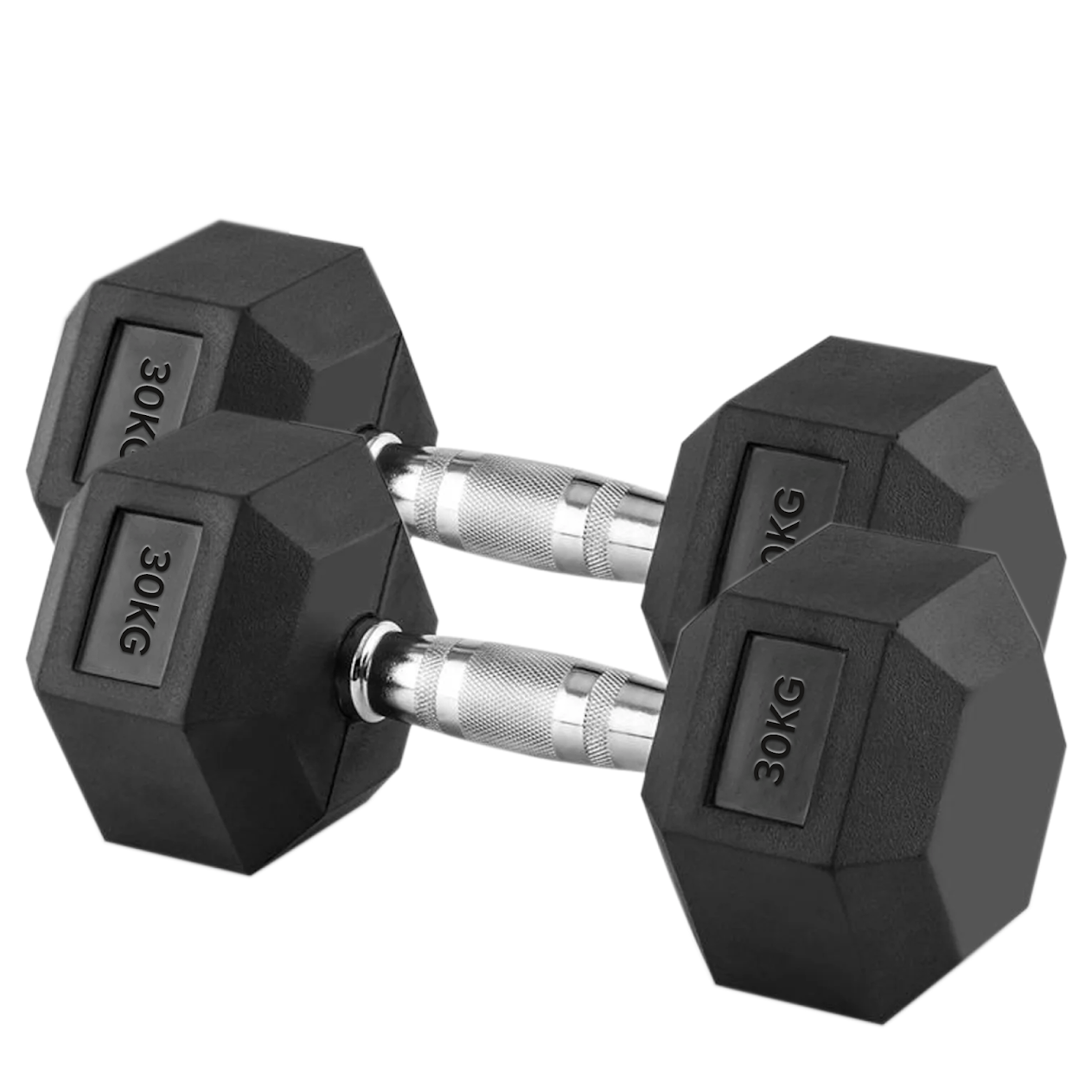 Hex Dumbbell Set 2.5kg–60kg – Rubber-Coated Anti-Roll Weights with Steel Handles – Dumbbell Pairs & Rack Bundles for Home & Commercial Gym Use
