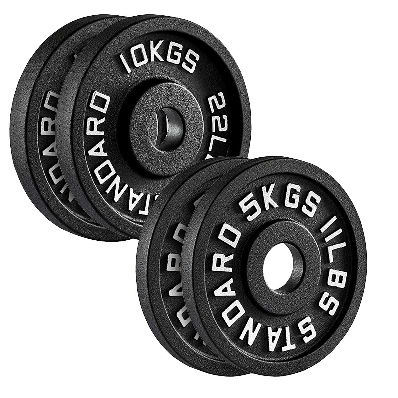 Heavy-Duty Cast Iron Weight Plates | Durable Strength Training Discs for Home & Gym | Sold as Singles, Pairs, or Sets | Ideal for Dumbbells & Barbells