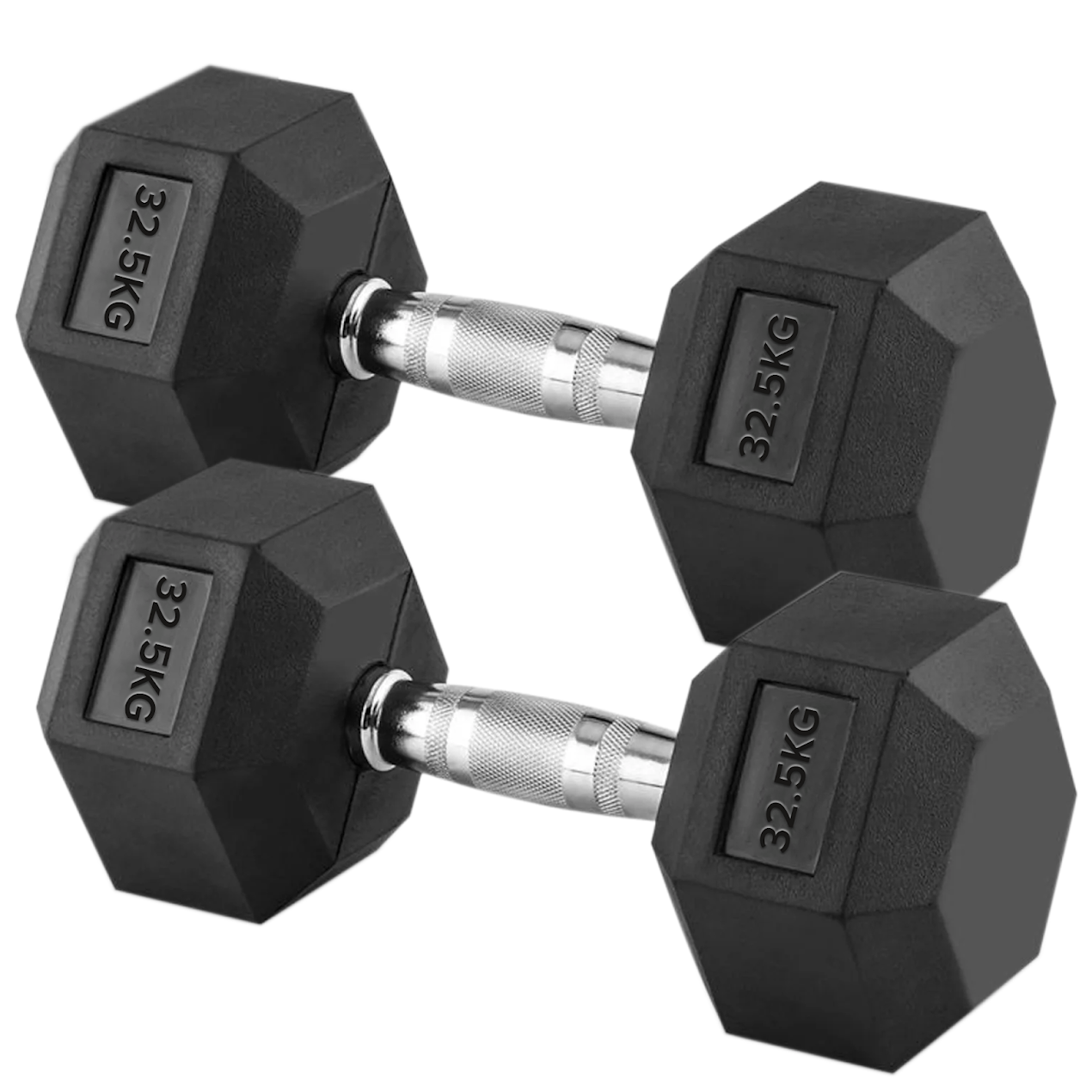 Hex Dumbbell Set 2.5kg–60kg – Rubber-Coated Anti-Roll Weights with Steel Handles – Dumbbell Pairs & Rack Bundles for Home & Commercial Gym Use
