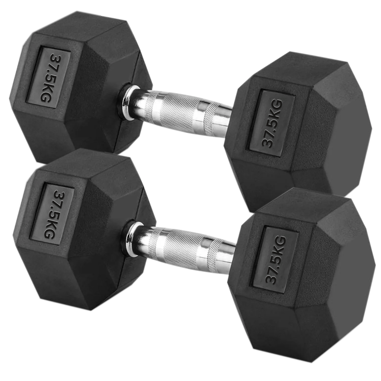 Hex Dumbbell Set 2.5kg–60kg – Rubber-Coated Anti-Roll Weights with Steel Handles – Dumbbell Pairs & Rack Bundles for Home & Commercial Gym Use