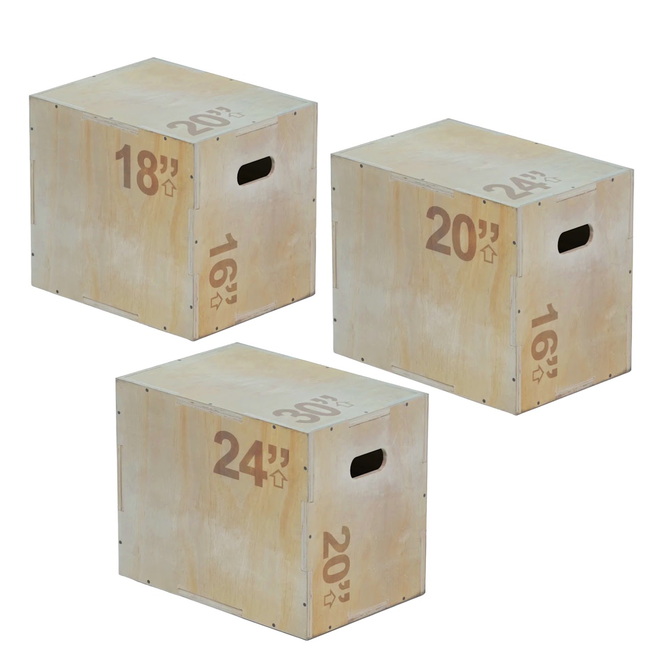 Wooden Plyometric 3‑in‑1 Jump Box – Premium Baltic Birch Wood, Reversible Heights, Non‑Slip Corners, Strength & Agility Training for Home Gyms