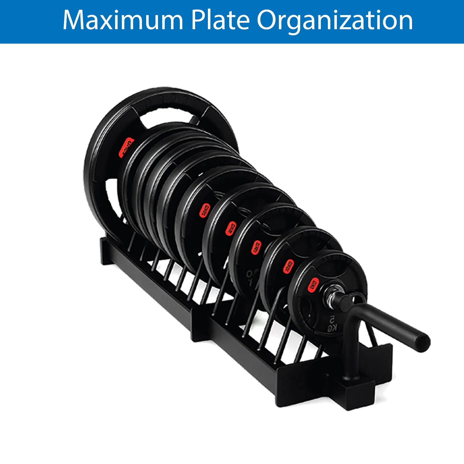 Portable Horizontal Weight Plate Storage Rack with Wheels & Barbell Holder – Heavy Duty Steel Gym Organizer for Bumper, Olympic & Tri-Grip Plates