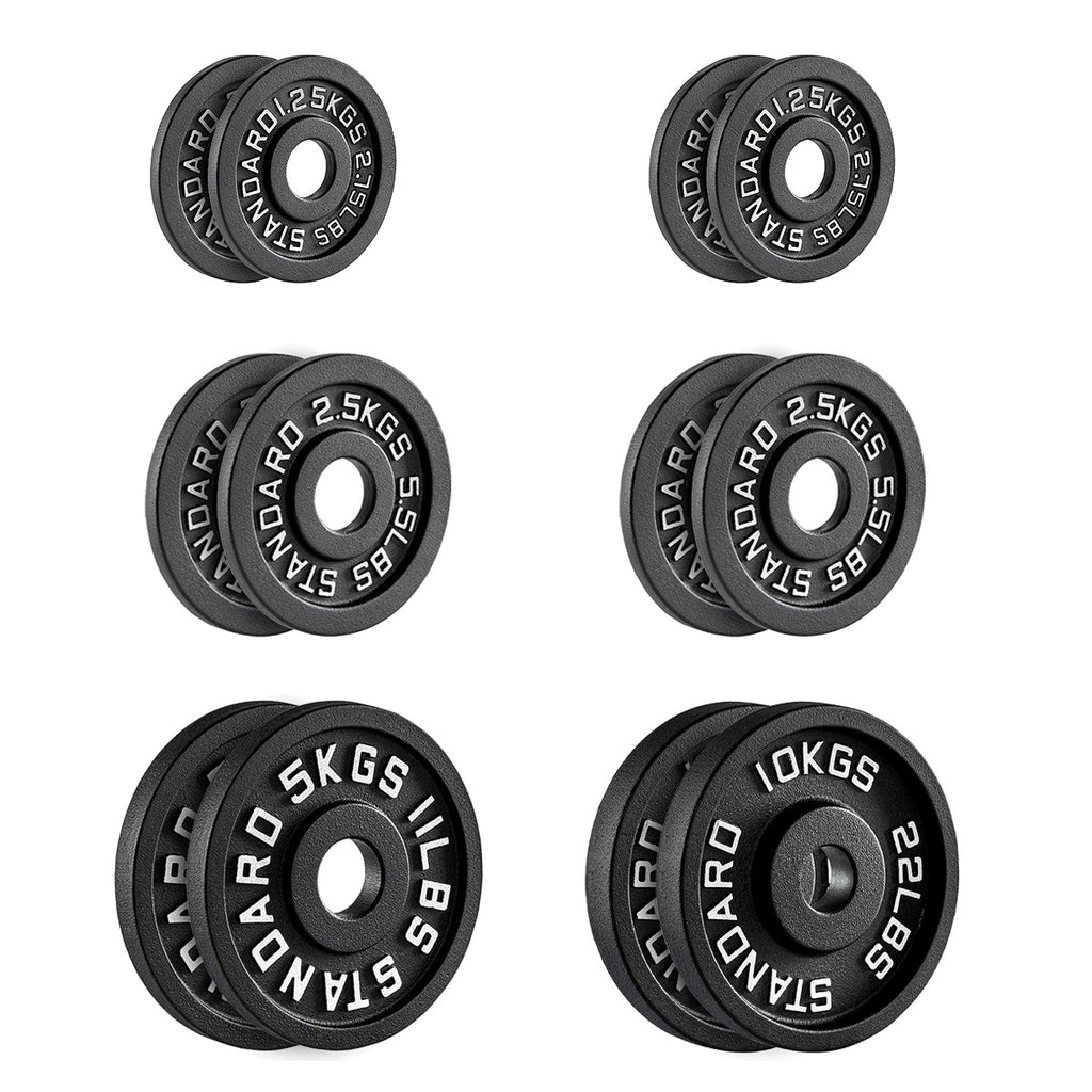 Heavy-Duty Cast Iron Weight Plates | Durable Strength Training Discs for Home & Gym | Sold as Pairs, or Sets | Ideal for Dumbbells & Barbells