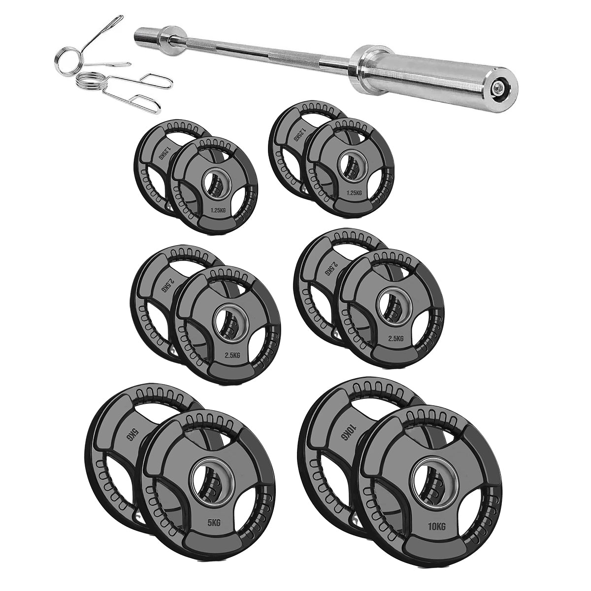 Adjustable Tri‑Grip Olympic Weight Plate – Rubber‑Coated Cast‑Iron, Ergonomic Handles for Barbell & Dumbbell Strength Training, Home Gym