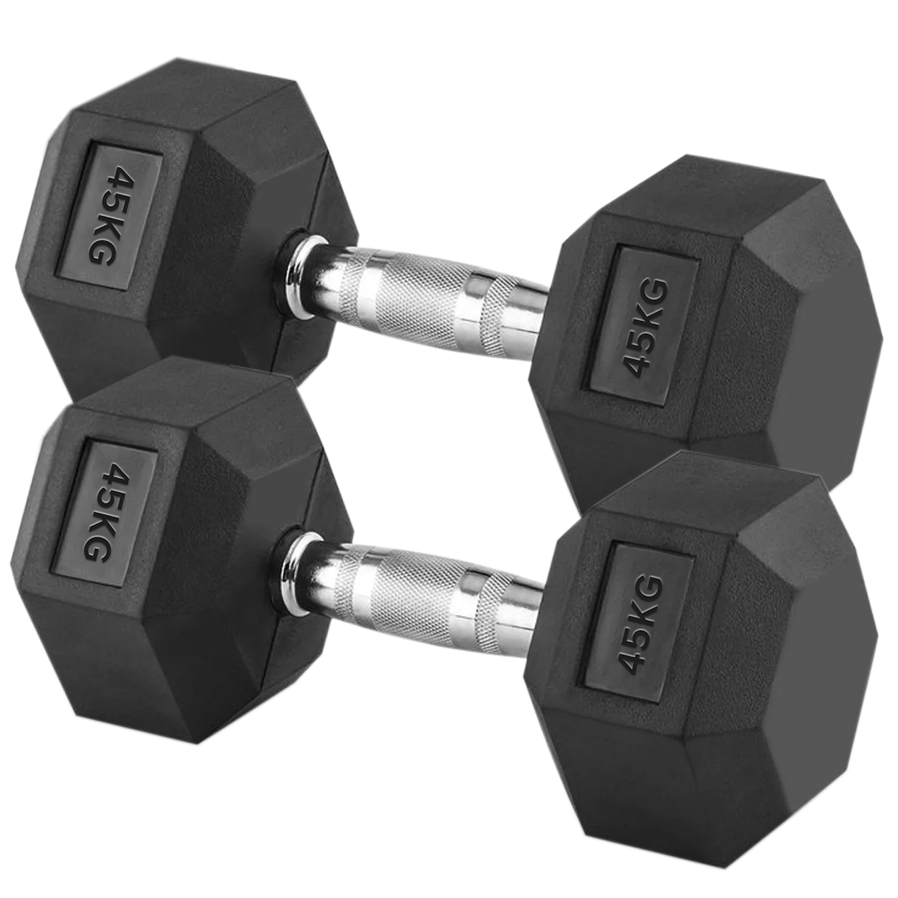 Hex Dumbbell Set 2.5kg–60kg – Rubber-Coated Anti-Roll Weights with Steel Handles – Dumbbell Pairs & Rack Bundles for Home & Commercial Gym Use
