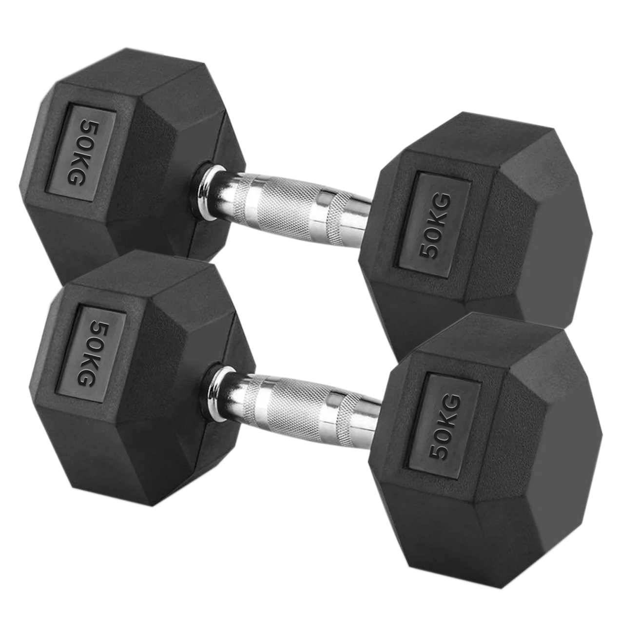 Hex Dumbbell Set 2.5kg–60kg – Rubber-Coated Anti-Roll Weights with Steel Handles – Dumbbell Pairs & Rack Bundles for Home & Commercial Gym Use