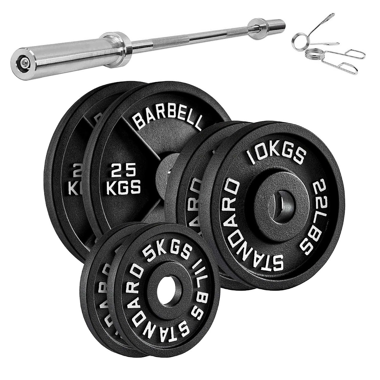 Heavy-Duty Cast Iron Weight Plates | Durable Strength Training Discs for Home & Gym | Sold as Singles, Pairs, or Sets | Ideal for Dumbbells & Barbells