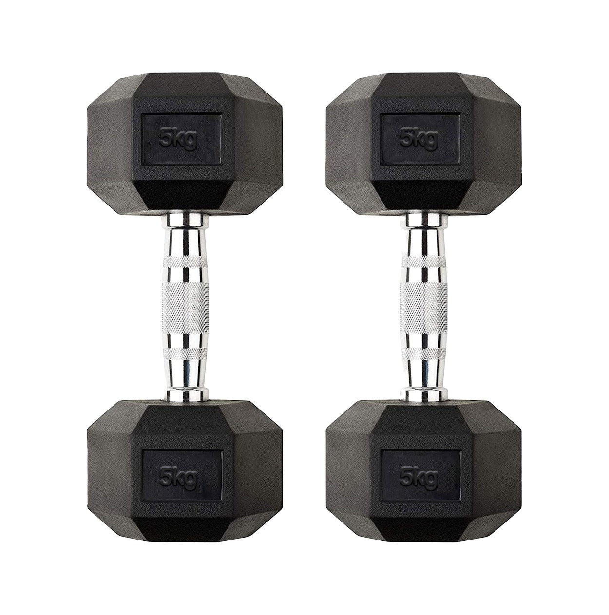 Hex Dumbbell Set 2.5kg–60kg – Rubber-Coated Anti-Roll Weights with Steel Handles – Dumbbell Pairs & Rack Bundles for Home & Commercial Gym Use