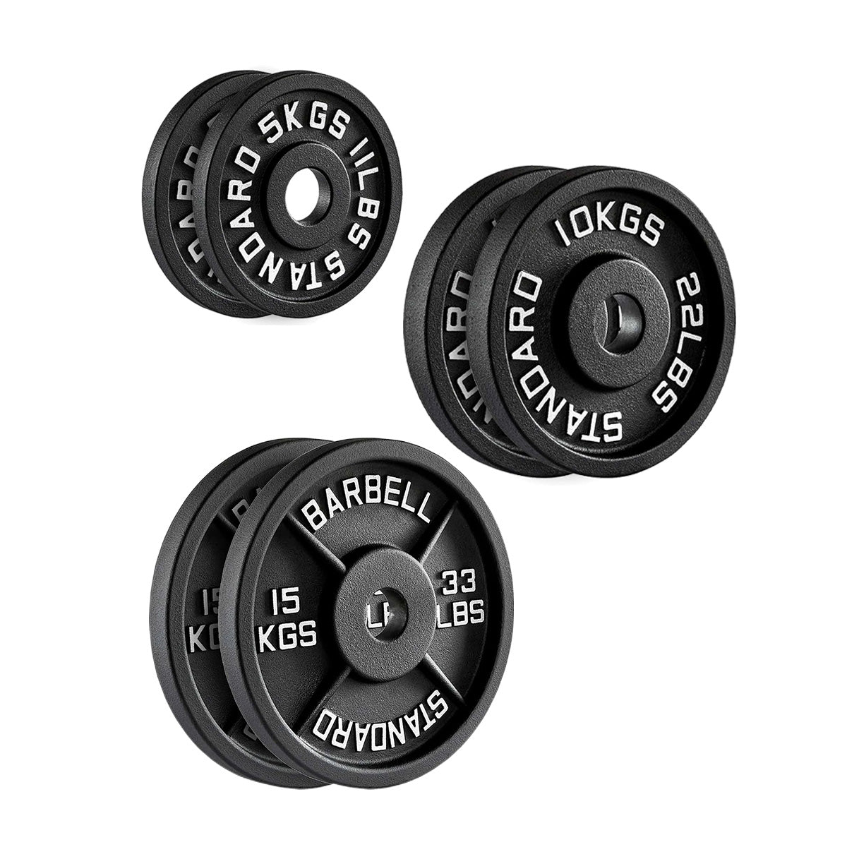 Heavy-Duty Cast Iron Weight Plates | Durable Strength Training Discs for Home & Gym | Sold as Pairs, or Sets | Ideal for Dumbbells & Barbells