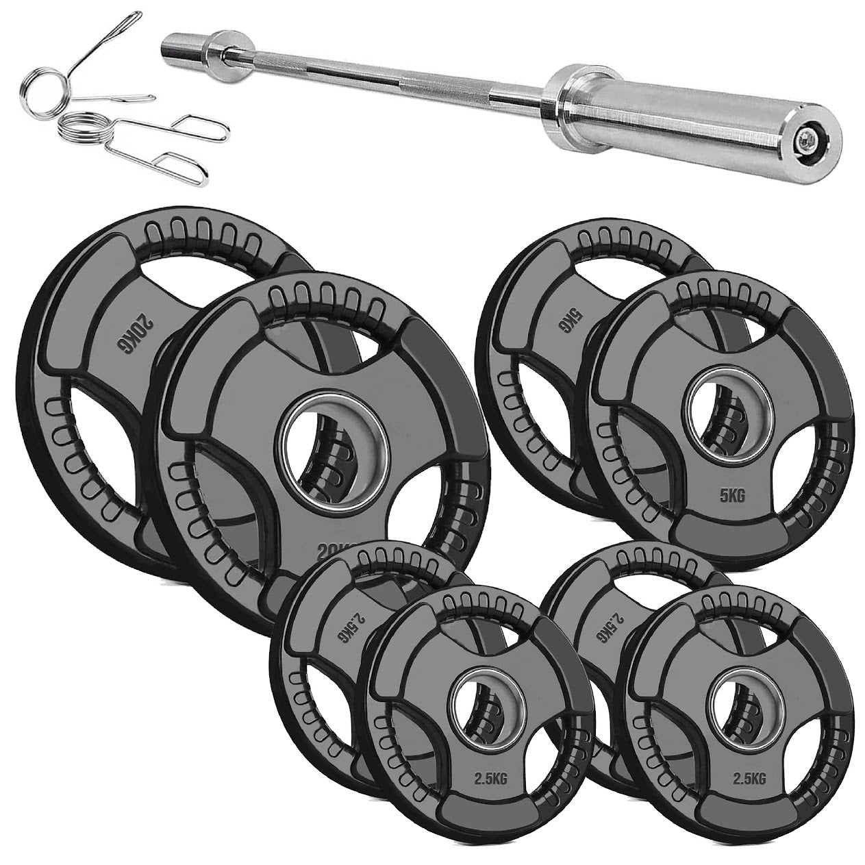 Adjustable Tri‑Grip Olympic Weight Plate – Rubber‑Coated Cast‑Iron, Ergonomic Handles for Barbell & Dumbbell Strength Training, Home Gym