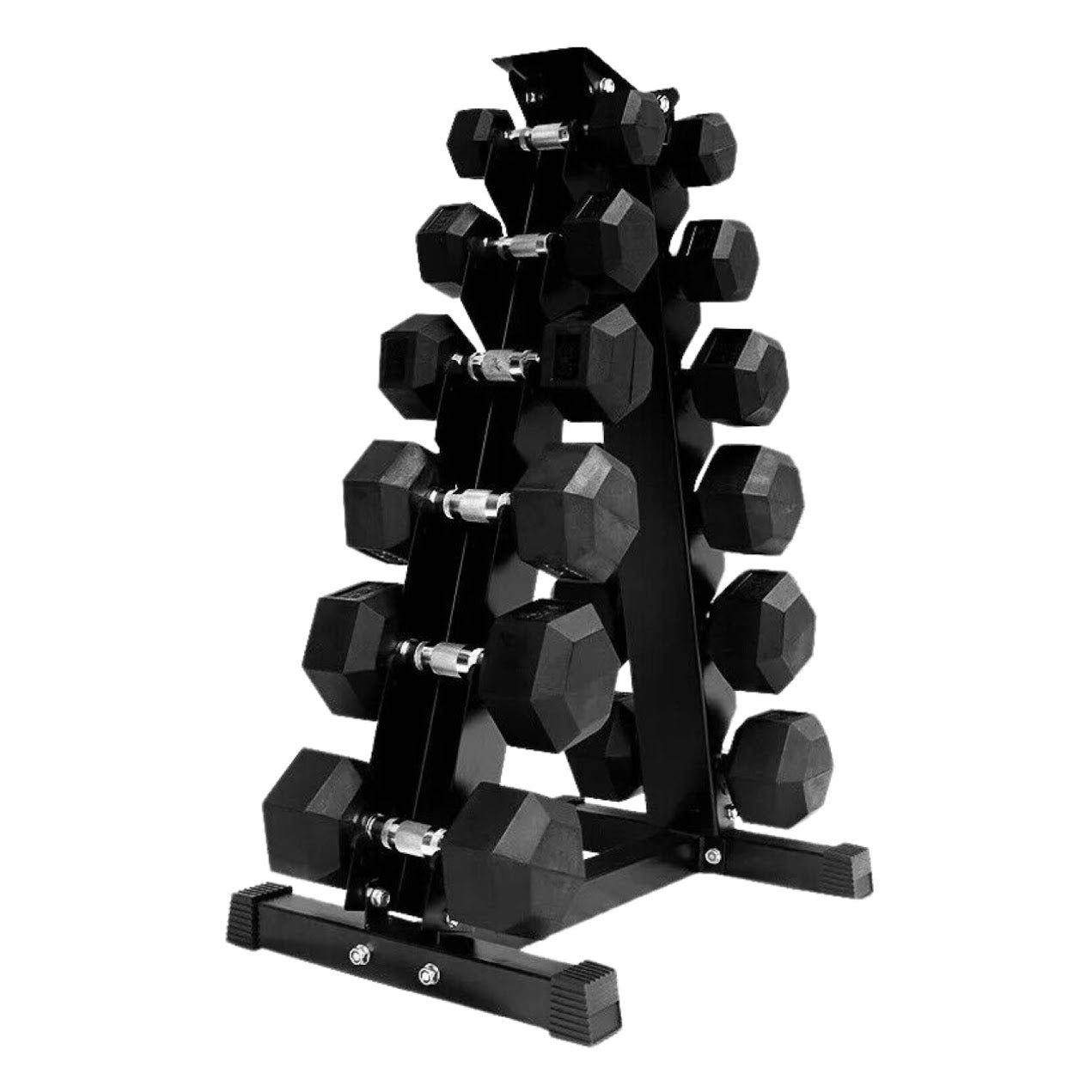 Upgrade Your Home Gym with 6-Pair Hex Dumbbell Set 2.5kg–15kg and Optional Tier 6 Rack – Durable Rubber-Coated, Anti-Roll Weights for Strength Training