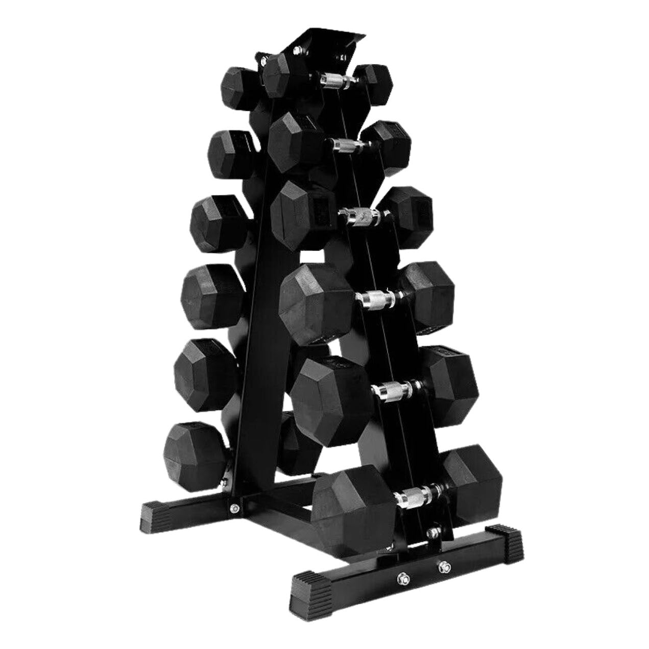 Upgrade Your Home Gym with 6-Pair Hex Dumbbell Set 2.5kg–15kg and Optional Tier 6 Rack – Durable Rubber-Coated, Anti-Roll Weights for Strength Training