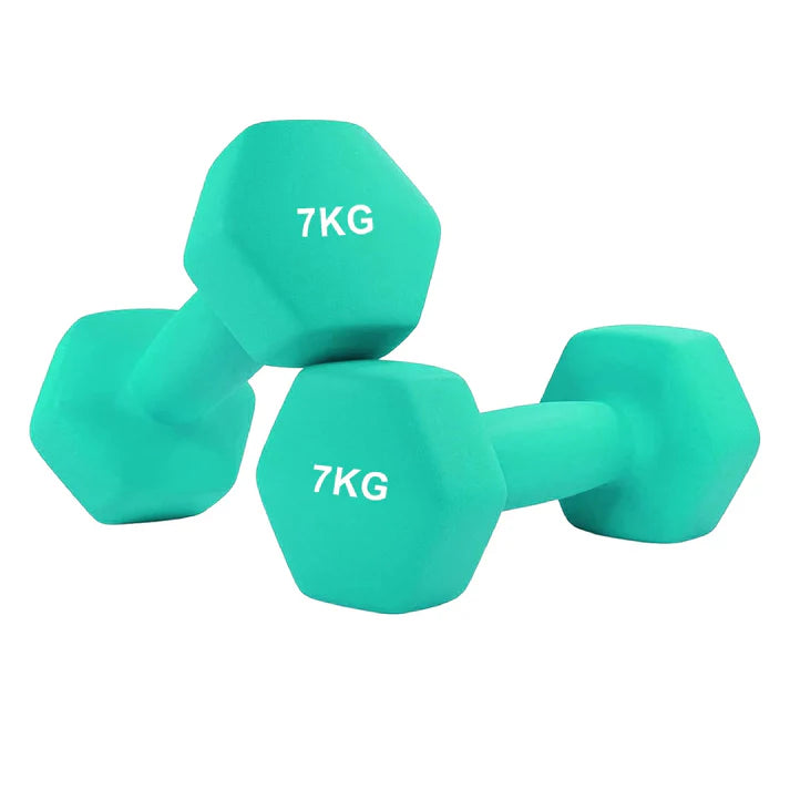 Anti Roll Hex Neoprene Dumbbells Set – Non Slip Grip, Noise Reducing Coating, Full Body Strength Training Weights – Singles, Pairs & Sets for Home Gyms