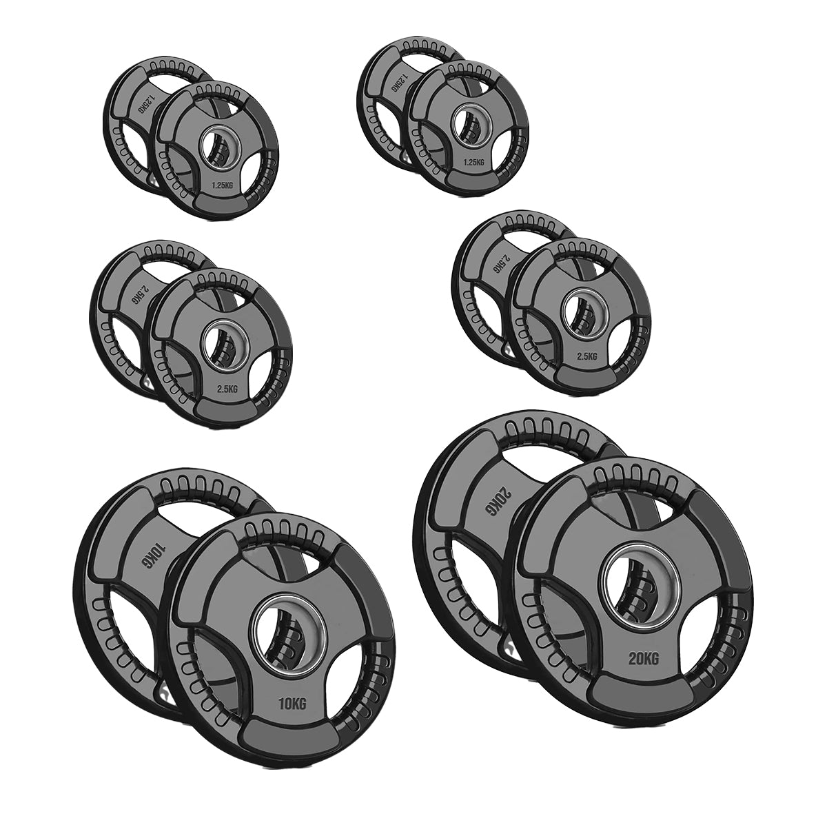 Adjustable Tri‑Grip Olympic Weight Plate – Rubber‑Coated Cast‑Iron, Ergonomic Handles for Barbell & Dumbbell Strength Training, Home Gym