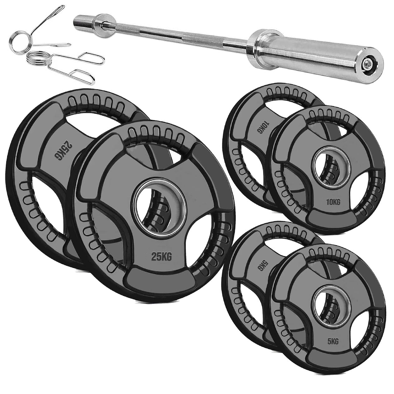 Adjustable Tri‑Grip Olympic Weight Plate – Rubber‑Coated Cast‑Iron, Ergonomic Handles for Barbell & Dumbbell Strength Training, Home Gym