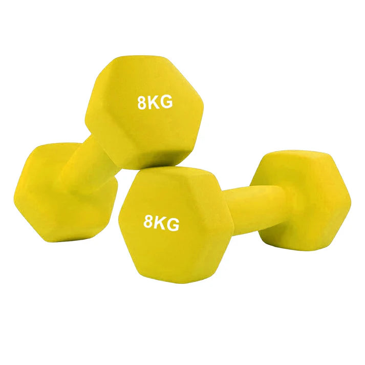 Anti Roll Hex Neoprene Dumbbells Set – Non Slip Grip, Noise Reducing Coating, Full Body Strength Training Weights – Singles, Pairs & Sets for Home Gyms
