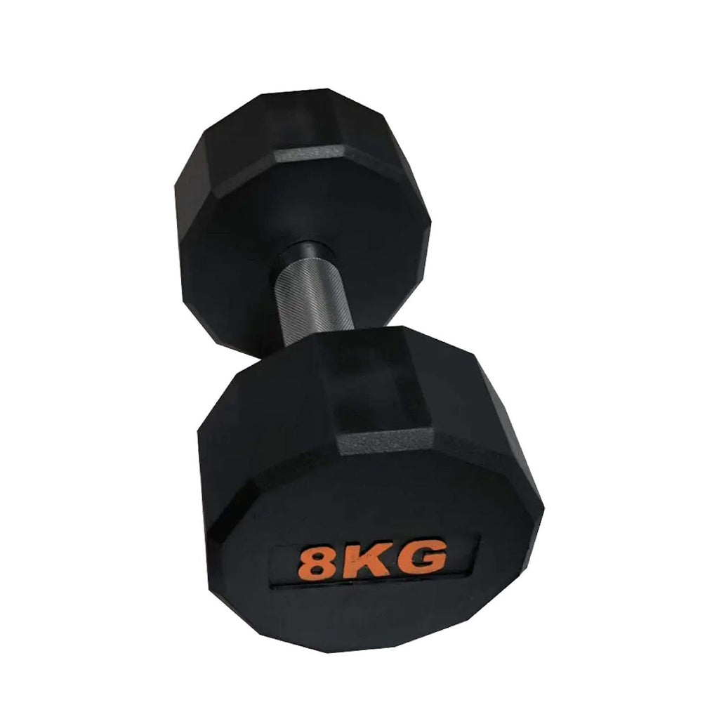 Hex Rubber Round-Coated Dumbbell – Anti‑Roll, High‑Grip Ergonomic Handle, Strength Training for Home Gym, Quiet & Durable Design