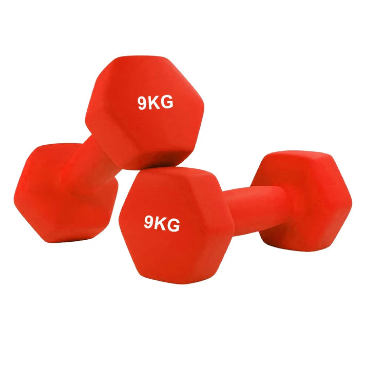Anti Roll Hex Neoprene Dumbbells Set – Non Slip Grip, Noise Reducing Coating, Full Body Strength Training Weights – Singles, Pairs & Sets for Home Gyms