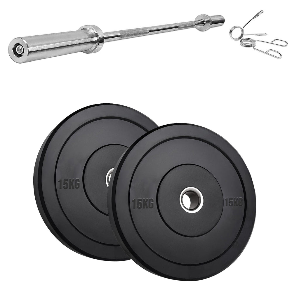 Heavy‑Duty Olympic Bumper Plates – Durable Rubber Weight Plates, Cast Iron Core, Shock‑Absorbing Design, Strength Training & Weightlifting, Home Gym