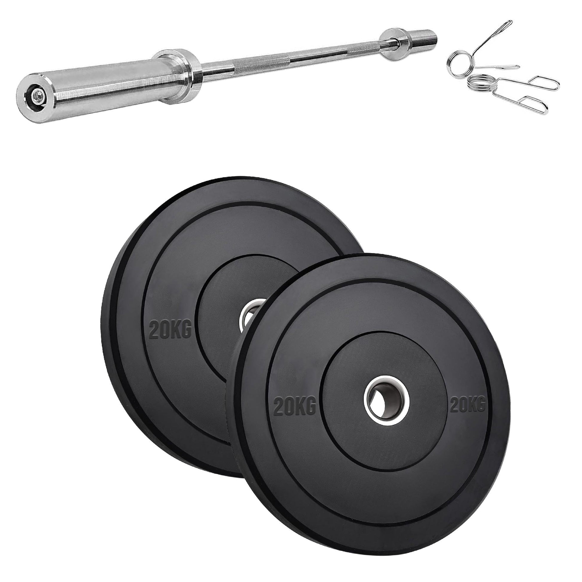 Heavy‑Duty Olympic Bumper Plates – Durable Rubber Weight Plates, Cast Iron Core, Shock‑Absorbing Design, Strength Training & Weightlifting, Home Gym