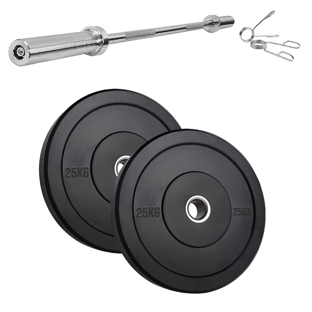 Heavy‑Duty Olympic Bumper Plates – Durable Rubber Weight Plates, Cast Iron Core, Shock‑Absorbing Design, Strength Training & Weightlifting, Home Gym