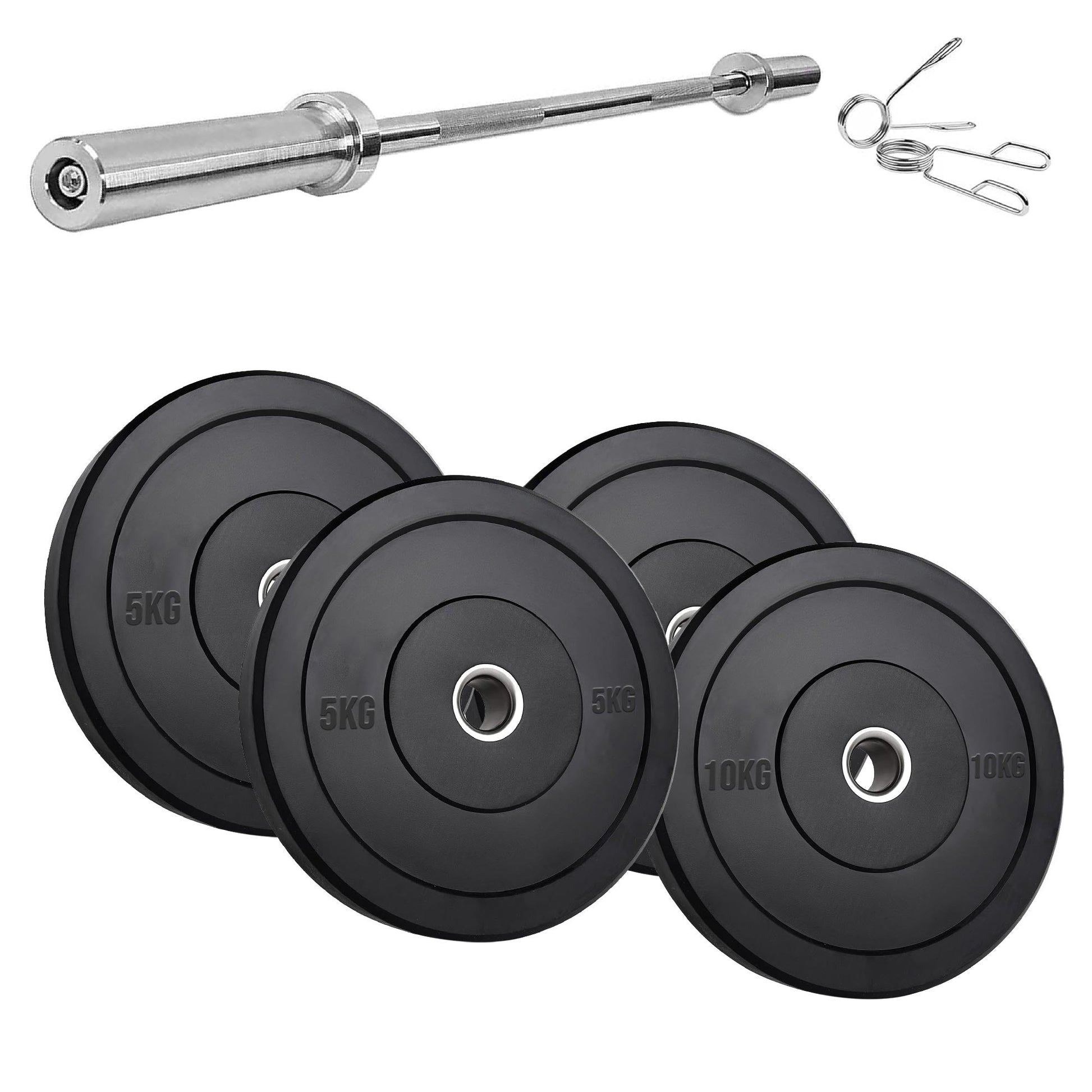 Heavy‑Duty Olympic Bumper Plates – Durable Rubber Weight Plates, Cast Iron Core, Shock‑Absorbing Design, Strength Training & Weightlifting, Home Gym
