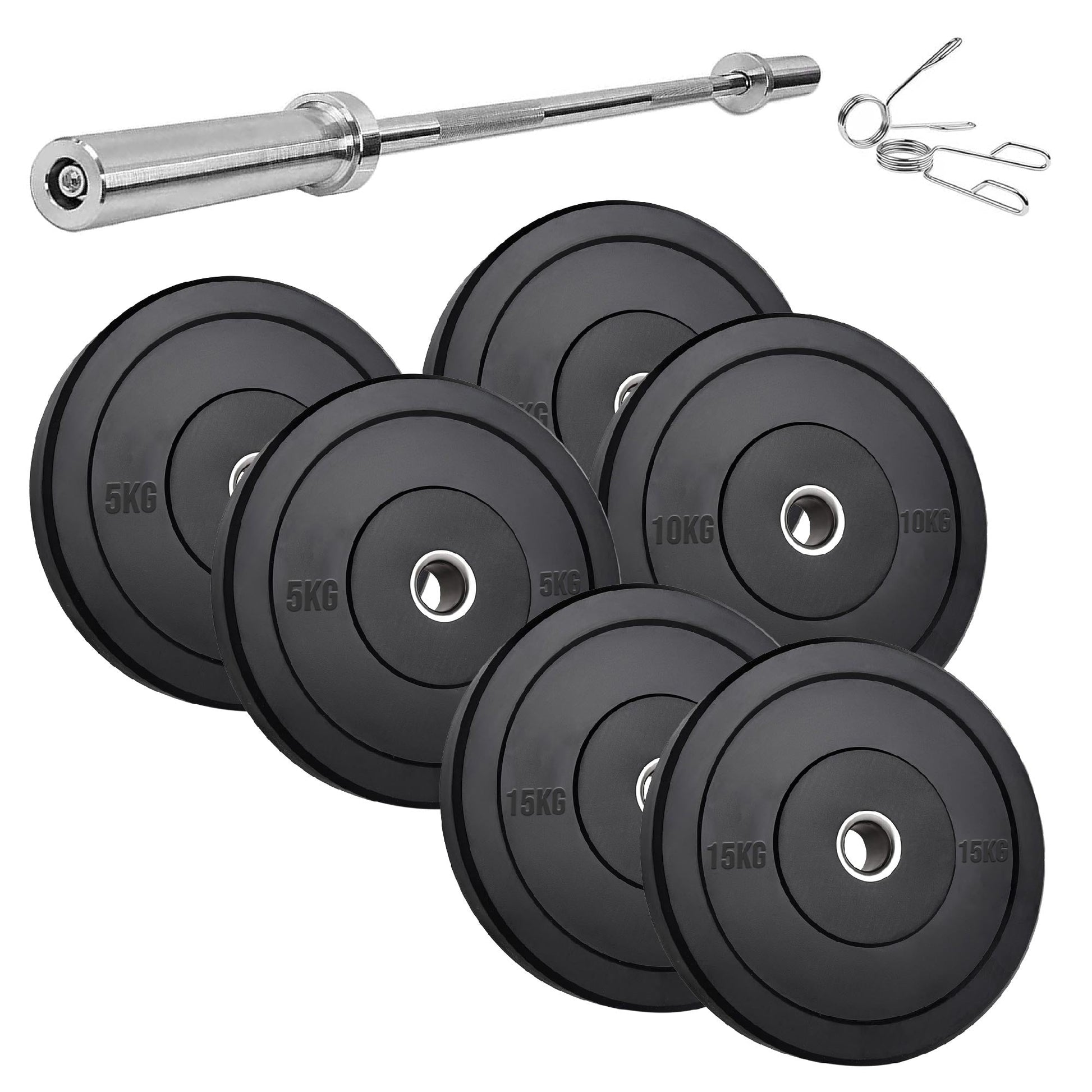 Heavy‑Duty Olympic Bumper Plates – Durable Rubber Weight Plates, Cast Iron Core, Shock‑Absorbing Design, Strength Training & Weightlifting, Home Gym