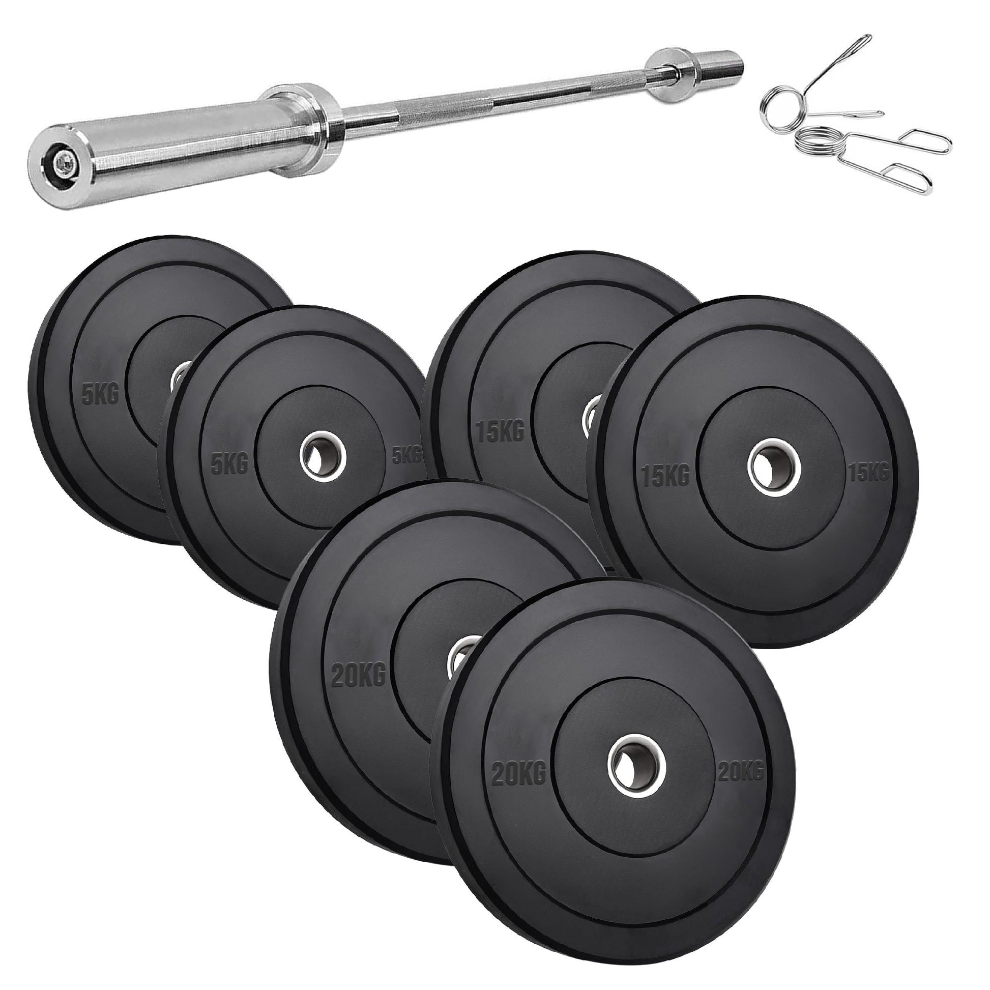 Heavy‑Duty Olympic Bumper Plates – Durable Rubber Weight Plates, Cast Iron Core, Shock‑Absorbing Design, Strength Training & Weightlifting, Home Gym